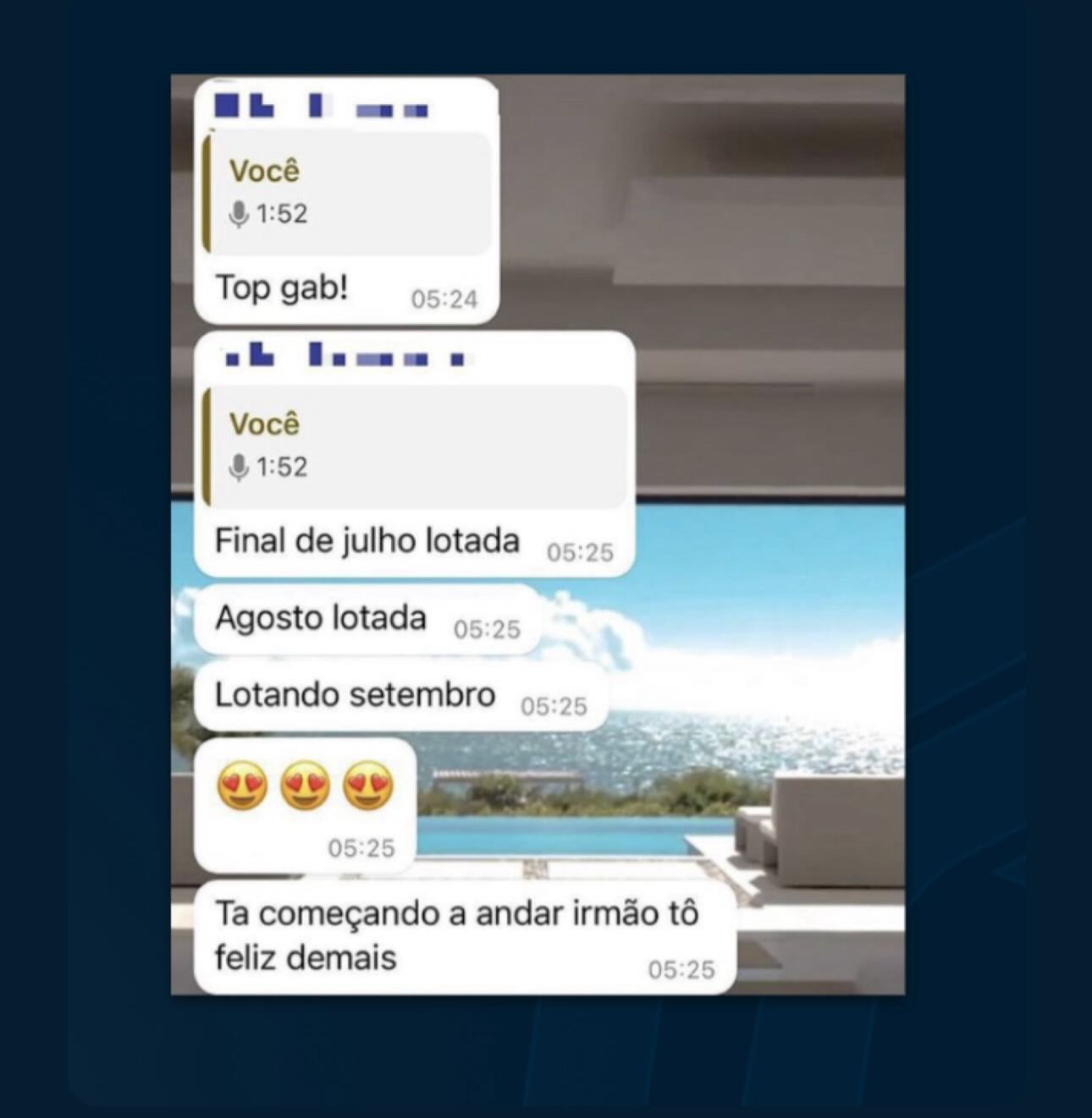 Feedback - Agenda lotada em Julho, Agosto e Setembro